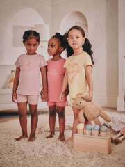 Пижама для девочки Next AC0-796, 3 шт., Розовый, Светло-желтый