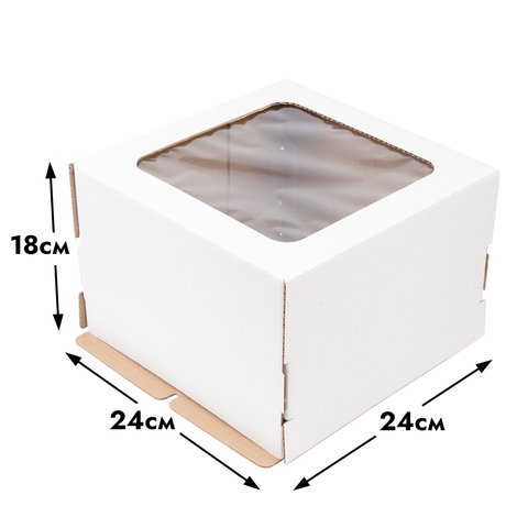 Коробка для торта 24*24*18 см, с окном (самолет)