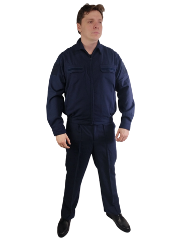 Костюм офисный для военнослужащих длинный рукав (синий, габардин) (А)
