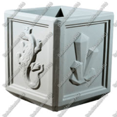 УРНА ЧЕТЫРЕХГРАННАЯ С РЕЛЬЕФОМ, ОКРАШЕННАЯ