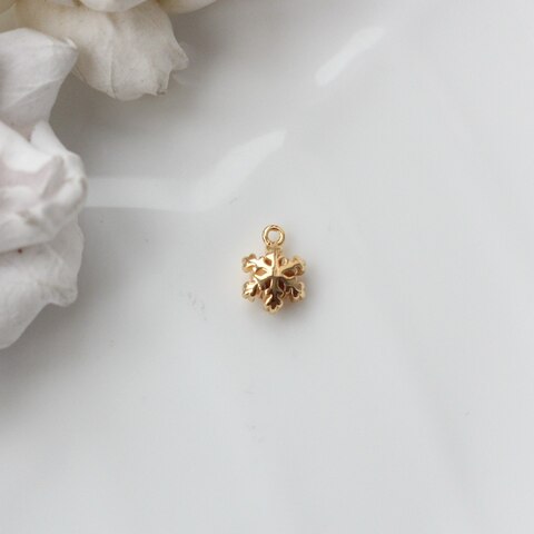 Подвеска Снежинка 12*8 мм, позолота, П104