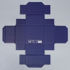 Коробка сборная одиночная Квадрат, Новогодняя ночь, Темно-синий,  12*12*6,5 см