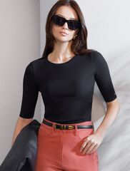 Футболка из трикотажа в широкий рубчик  D49.105 (124004)