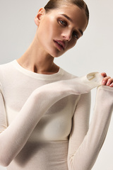 Лонгслив с добавлением кашемира Белый