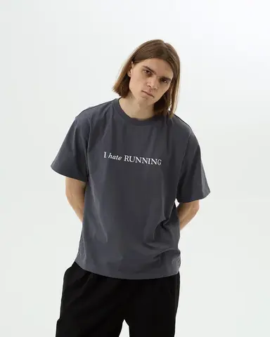 Футболка Postaments Hate Run серая