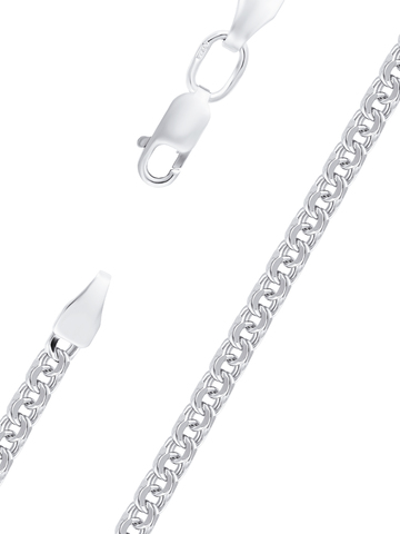 Цепочка из серебра, плетение бисмарк