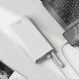 Внешний аккумулятор 30000 mAh c 2 USB Hoco J73 с ремешком и фонариком (Белый)