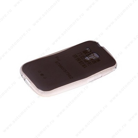 Накладка силиконовая для Samsung Galaxy Ace II S7560/ S7562 черная (прозрачная)
