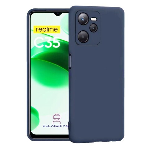 Силиконовый чехол Silicon Cover для Realme C35 (Темно-синий)