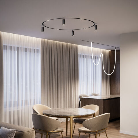 Трековый светильник Elektrostandard Slim Magnetic для радиусного шинопровода 6W 4200K Intenso Ø 1200мм 85185/01 черный