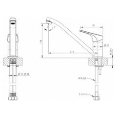 СМЕСИТЕЛЬ ДЛЯ КУХНИ  BRAVAT DROP-D F748162C-1