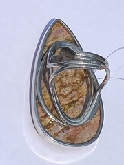 Агат груша (кольцо из серебра)