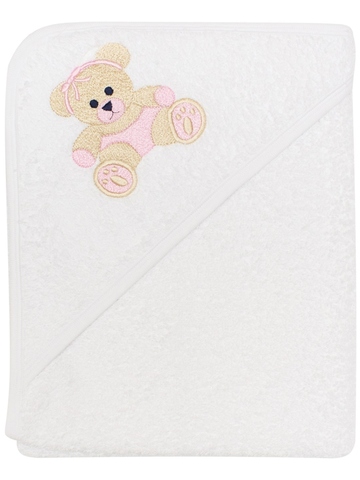 Полотенце махровое с уголком и вышивкой "Мишка" для девочки