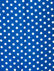 Ткань штапель принт Горох белый средний на синем, 104 гр/м, ш. 142 см