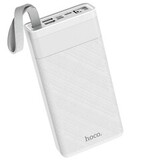 Внешний аккумулятор 30000 mAh c 2 USB Hoco J73 с ремешком и фонариком (Белый)