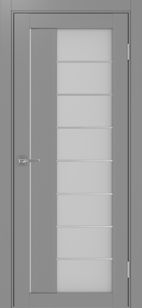 Дверь межкомнатная Оптима Порте Турин 524.22 АСС молдинг SC, цвет серый, экошпон, стекло мателюкс