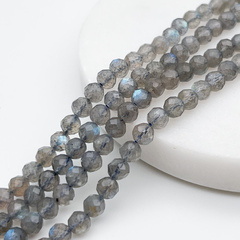 Лабрадор граненый бусины, диаметр около 5,1-5,3 мм, цена за 18-19 шт (1/4 нити)