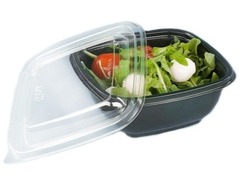 Контейнер + крыш 500 мл 50 шт 126х126х60 мм "Кубик" Черный ПЭТ СпК-1212 (1/500) (А)