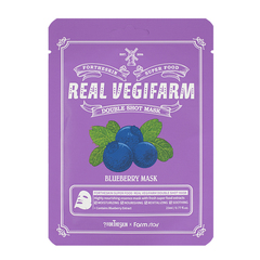 Тканевая маска с экстрактом черники FARMSTAY Fortheskin Super Food Real Vegifarm