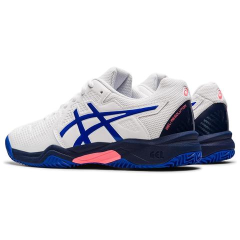 Кроссовки детские Asics Gel-Resolution 8 Clay GS - white/lapis lazuli blue