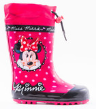 Резиновые сапоги Минни Маус (Minnie Mouse) утепленные для девочек, цвет красный. Изображение 1 из 1.