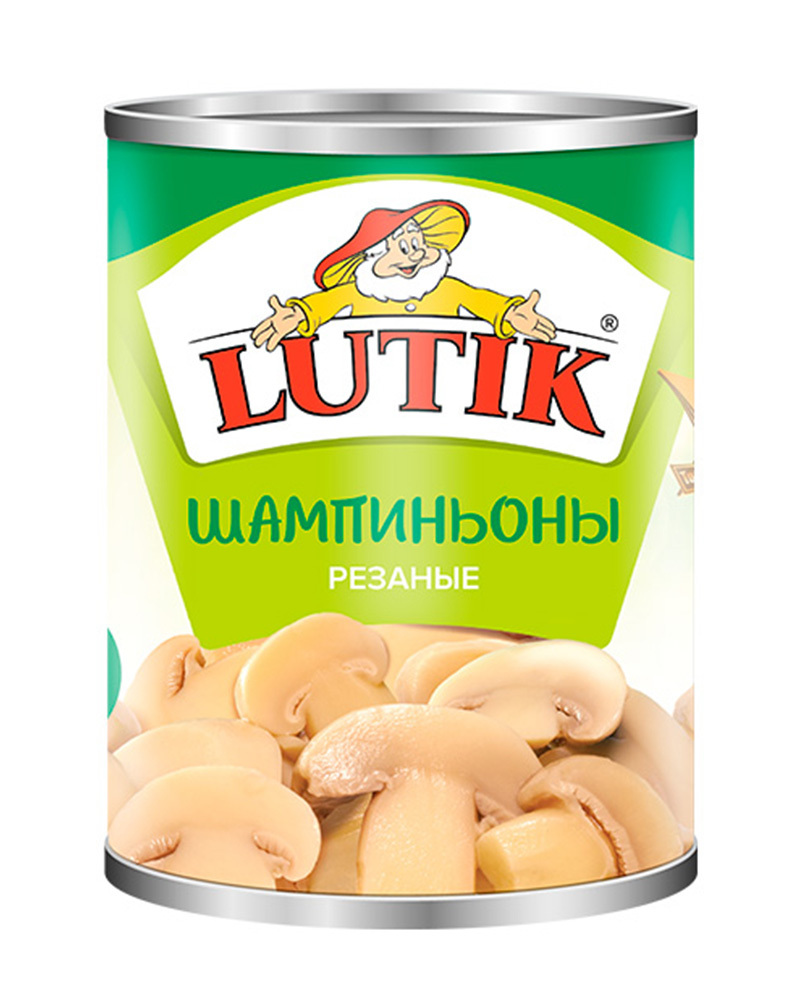 Шампиньоны резаные Lutik 850 мл.