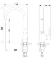 Смеситель для кухни с поворотным изливом – LM0505C, Серия EVITTA