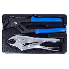 KING TONY (9-40102GP) Набор переставные клещи и зажим, ложемент, 2 предмета