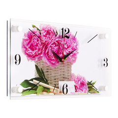 Часы  настенные  1939-1163 "Пионы в корзине"