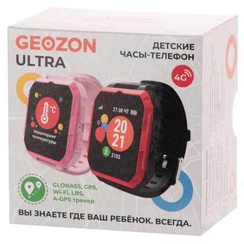 Детские умные часы Geozon Ultra Black/Red (G-W15BLKR)