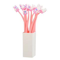 Ручка шариковая, Basir, синие чернила, серия "Зайчик", гибкий корпус с фигуркой, 48 шт