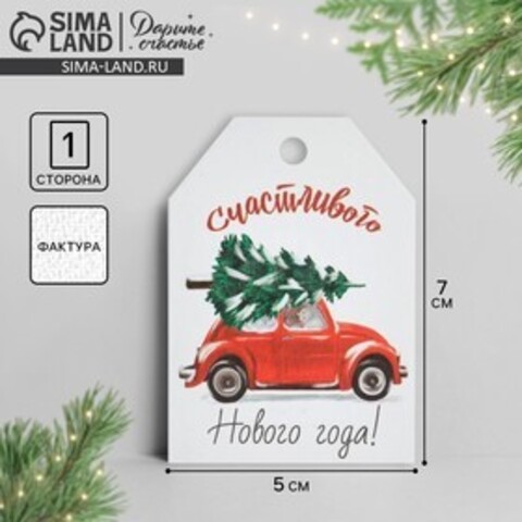 Шильдик,  «С Новым годом», 5*9 см, 10 шт.