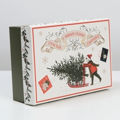 Коробка сборная одиночная Прямоугольник, «Ретро», 30*20*9 см, 1 шт.