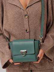 Сумка кожаная через плечо мутный минт