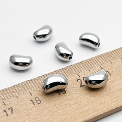 Бусина, цвет серебро (родий), размер 8,3*6 мм, цена за 1 шт