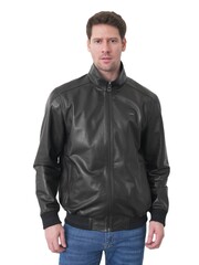 KHIMEONE Мужская кожаная демисезонная куртка (натуральная кожа наппа)