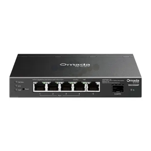 TP-Link TL-SG2206MP Omada 6-портовый гигабитный управляемый коммутатор Smart с 4 портами PoE+