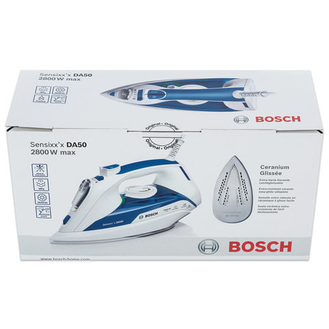 Утюг BOSCH TDA5028010, 2800 Вт, алюминиевая поверхность, самоочистка, голубой