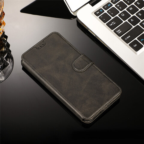 Чехол книжка-подставка кожаный с магнитной застежкой для iPhone 14 Pro Max (Черный)