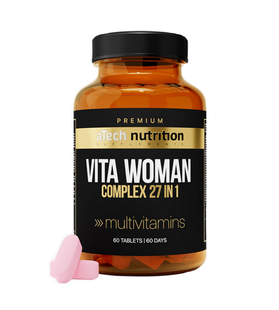 Мультивитамины для женщин, Vita Woman, aTech Nutrition Premium, 60 таблеток  купить по выгодной цене в Москве со скидками | Велнес маркет Pure-Store