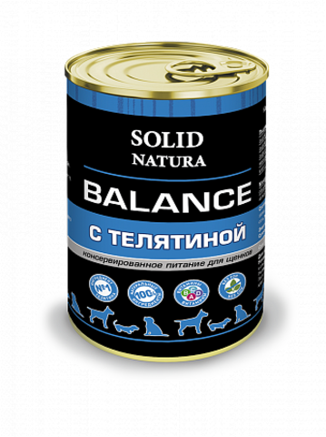 Solid Natura Balance Конина влажный корм для собак жестяная банка 0,34 кг