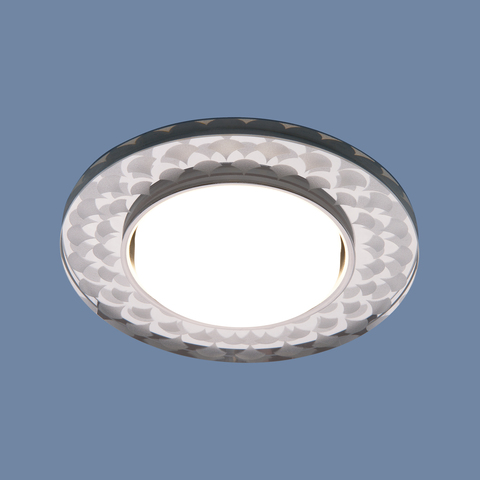 Встраиваемый точечный светильник с LED подсветкой Elektrostandard 3037 GX53 SL/WH зеркальный/белый
