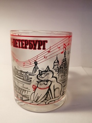 Кружка 300 мл стекло с видами Петербурга.