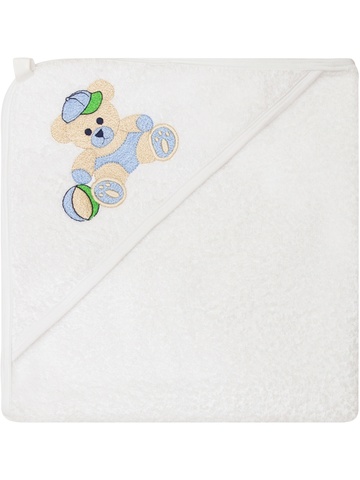 Полотенце махровое с уголком и вышивкой "Мишка" для мальчика