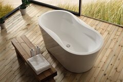 BelBagno BB407-1700-800 Отдельностоящая, овальная акриловая ванна в комплекте со сливом-переливом цвета хром 1700x800x580 фото