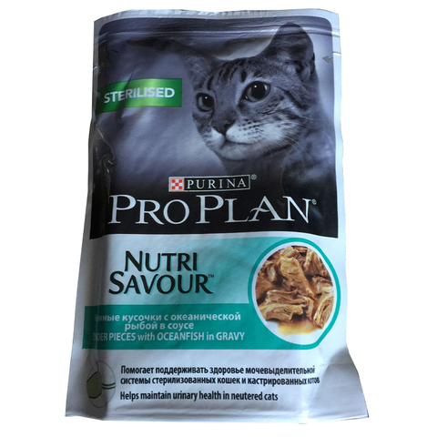 Влажный корм Pro Plan Nutrisavour Sterilised с океанической рыбой для стерилизованных кошек 85 г.