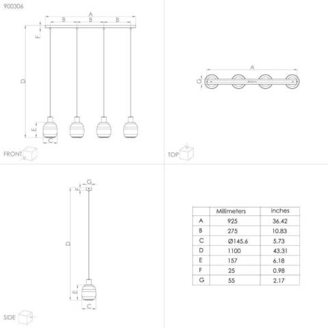 Подвесной светильник Eglo MANZANARES 900306