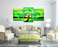 Модульная картина "Зеленый закат"