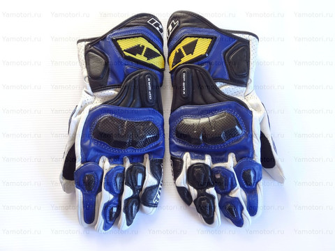 Мотоперчатки кожаные RS Taichi NXT047, бело-синие