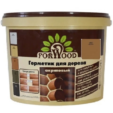 Forwood герметик для дерева и бетона акриловый для наружных и внутренних работ цвет дуб 14кг вд-ак 1501